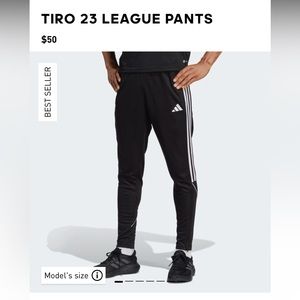 NWT | adidas | Tiro 23 League Pants in Black with White Detailing | Size L